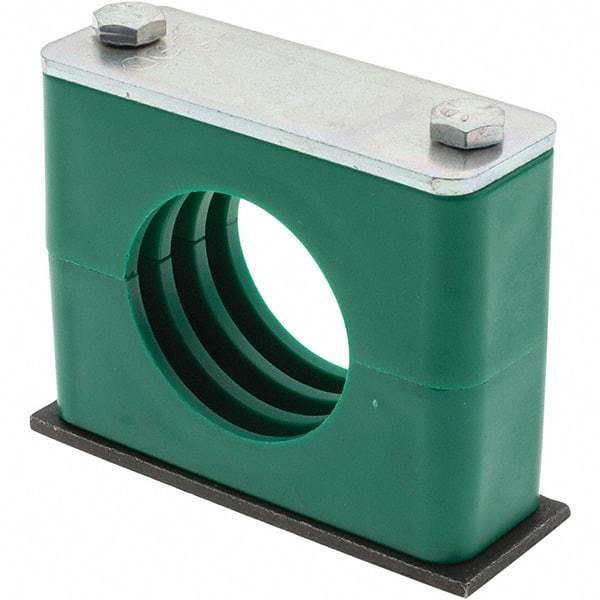 Value Collection - 3.39" Wide x 2.83" High x 1.18" Deep, Polypropylene Single Vibration-Control Clamp - Steel Plate, Mount with Standard - All Tool & Supply