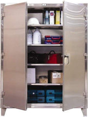 Strong Hold - 4 Shelf Locking Storage Cabinet - Stainless Steel, 60" Wide x 24" Deep x 72" High, Dark Gray - All Tool & Supply