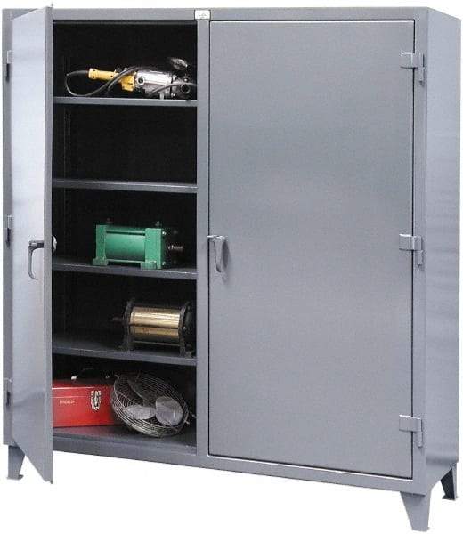 Strong Hold - 8 Shelf Locking Storage Cabinet - Steel, 72" Wide x 24" Deep x 78" High, Dark Gray - All Tool & Supply