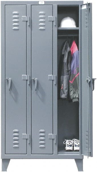 Strong Hold - 3 Door, 1 Tier, Steel Locker - All Tool & Supply