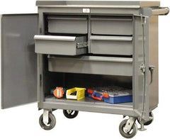 Strong Hold - 24" Wide x 36" High x 36" Deep, 5 Drawer Tool Cart - 400 Lb Capacity, Steel, Dark Gray - All Tool & Supply