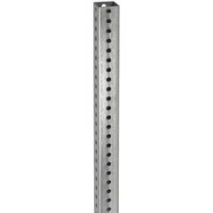 TAPCO - 12' High, Galvanized Traffic Sign Post - Steel, 7/16" Hole Diam, Silver - All Tool & Supply