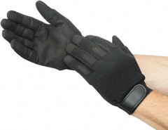 Ability One - Size L Nylon/Spandura General Protection Work Gloves - For Mechanic's & Lifting, Uncoated, Hook & Loop Cuff, Full Fingered, Black, Paired - All Tool & Supply