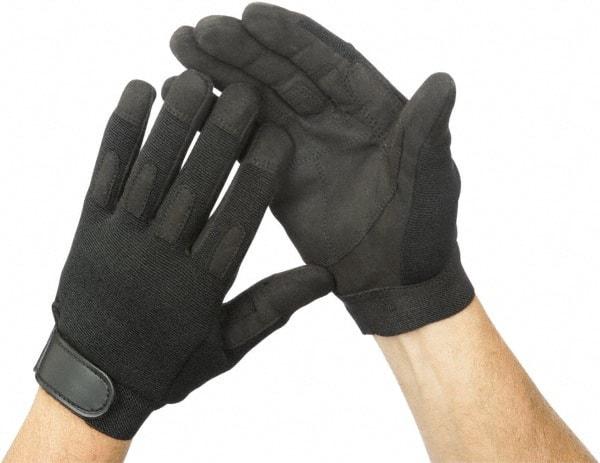 Ability One - Size 2XL Nylon/Spandura General Protection Work Gloves - For Mechanic's & Lifting, Uncoated, Hook & Loop Cuff, Full Fingered, Black, Paired - All Tool & Supply