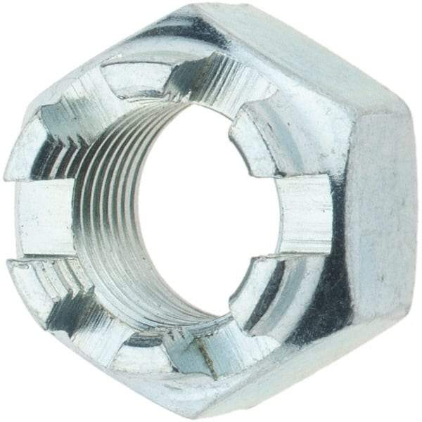 Value Collection - 1/2-20 UNF Grade 5 Steel Castle Locknut - Zinc-Plated Finish - All Tool & Supply