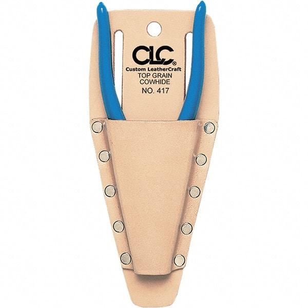 CLC - Pliers Holster with 1 Pocket - Leather, Natural (Color), 3" Wide x 6" High x 1" Deep - All Tool & Supply