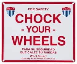 Value Collection - "Chock Your Wheels", Aluminum Safety Sign - Use for Accident Prevention - All Tool & Supply