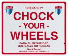 Value Collection - "Chock Your Wheels", Aluminum Safety Sign - Use for Accident Prevention - All Tool & Supply