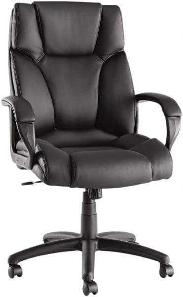 ALERA - 28-3/8" High Office/Managerial/Executive Chair - 21" Wide x 20" Deep, Soft Leather Seat, Black - All Tool & Supply