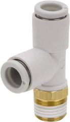 SMC PNEUMATICS - 6mm Outside Diam, 1/8 BSPT, Brass/Polybutylene Push-to-Connect Tube Male Run Tee - 145 Max psi - All Tool & Supply