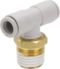 SMC PNEUMATICS - 6mm Outside Diam, 1/4 BSPT, Brass/Polybutylene Push-to-Connect Tube Male Branch Tee - 145 Max psi - All Tool & Supply