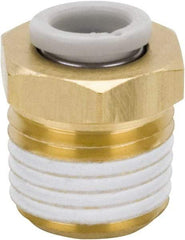 SMC PNEUMATICS - 8mm OD, 3/8 BSPT, Brass/Polybutylene Push-to-Connect Male Connector - 145 Max psi - All Tool & Supply