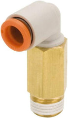 SMC PNEUMATICS - 5/16" Outside Diam, 1/8 NPT, Brass/Polybutylene Push-to-Connect Tube Extended Male Elbow - 145 Max psi - All Tool & Supply