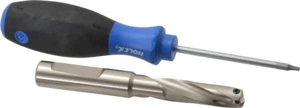 Guhring - 0.433 to 0.452" Diam, 36.6mm Max Depth, 1/2" Shank Diam, 54mm Flute, Replaceable Tip Drill - HT 800 WP Insert, Series 4107 - All Tool & Supply