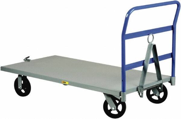 Little Giant - 2,000 Lb Capacity Steel Caster Steer Trailer - Steel Deck, 30" OAW, 60" Platform Length x 15-1/2" Platform Height, Mold On Rubber Casters - All Tool & Supply