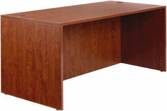 ALERA - Woodgrain Laminate Desk Shell - 65" Wide x 29-1/2" Deep x 29-5/8" High, Medium Cherry - All Tool & Supply