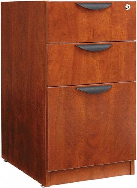 ALERA - 15-5/8" Wide x 28-1/2" High x 28-1/2" Deep, 3 Drawer Full Pedestal - Woodgrain Laminate, Cherry - All Tool & Supply