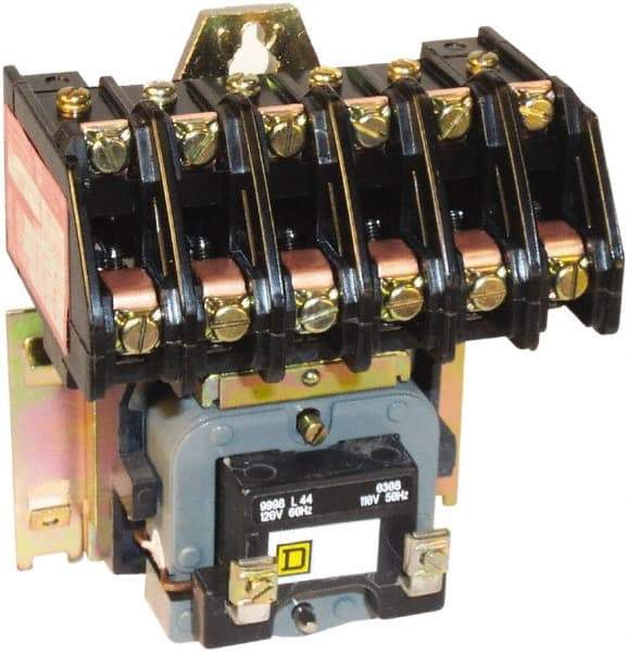 Square D - No Enclosure, 6 Pole, Electrically Held Lighting Contactor - 20 A (Tungsten), 30 A (Fluorescent), 277 VAC at 60 Hz, 6NO Contact Configuration - All Tool & Supply