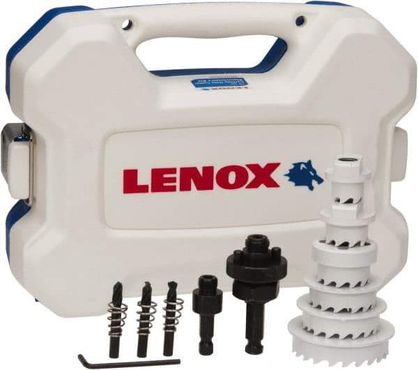 Lenox - 15 Piece, 7/8" to 2-1/2" Saw Diam, Electrician's Hole Saw Kit - Carbide-Tipped, Toothed Edge, Includes 6 Hole Saws - All Tool & Supply