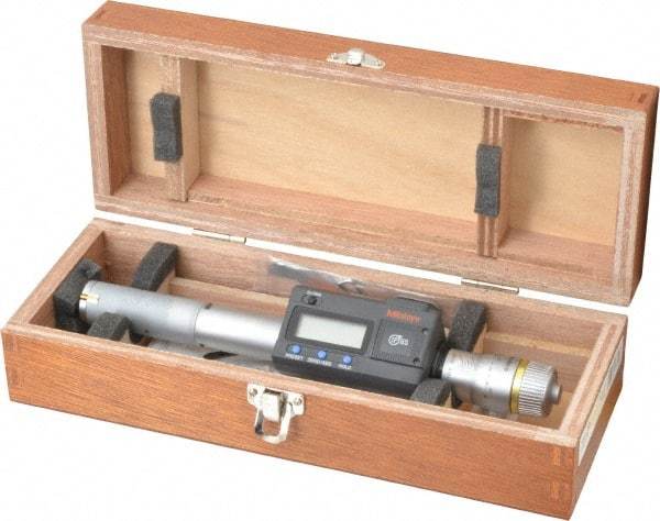 Mitutoyo - 0.8" to 1", IP65, TiN Finish, Electronic Inside Micrometer - 0.00005" Resolution, 0.00015" Accuracy - All Tool & Supply