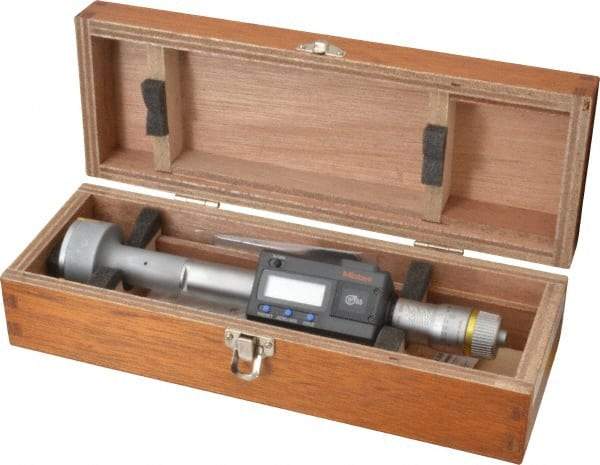 Mitutoyo - 1.6" to 2", IP65, TiN Finish, Electronic Inside Micrometer - 0.00005" Resolution, 0.00015" Accuracy - All Tool & Supply