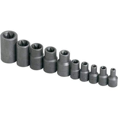 SK - 1/4" Drive Standard Socket Set - E4 to E18 Torx, Torx Measurement Standard - All Tool & Supply