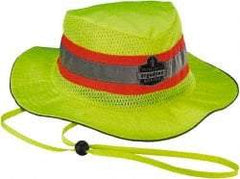 Ergodyne - Personal Evaporative Class Headwear Hi-Vis Ranger Hat with Cooling Towel - 1' Long, Lime, Polyester & PVA - All Tool & Supply