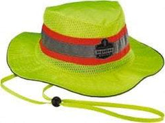 Ergodyne - Personal Evaporative Class Headwear Hi-Vis Ranger Hat with Cooling Towel - 1' Long, Lime, Polyester & PVA - All Tool & Supply