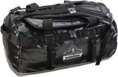 Ergodyne - 2 Pocket, 4,395 Cubic Inch, Tarpaulin, 600D Polyester Water Resistant Empty Duffel Bag - 23-1/2 Inch Wide x 10-1/2 Inch Deep x 10-1 2 Inch High, Black - All Tool & Supply