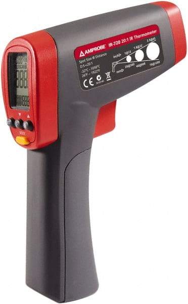 Amprobe - -32 to 1050°C (-26 to 1922°F) Infrared Thermometer - 20:1 Distance to Spot Ratio - All Tool & Supply