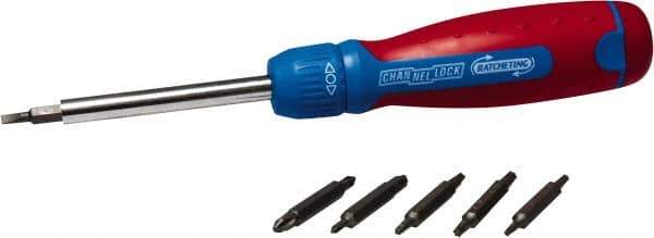 Channellock - Mini-Ratchet Bit Screwdriver Kit - Phillips, Slotted, Square, Torx, Nut Driver - All Tool & Supply