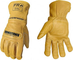 Youngstown - Size L, Leather or Synthetic Leather, Arc Flash, Flame Resistant & Waterproof Gloves - Waterproof & Kevlar Lined, 50.5 cal/Sq cm Max Arc Protection, HRC 4, ANSI Cut Level 2, NFPA70E & ASTM F2302 - All Tool & Supply