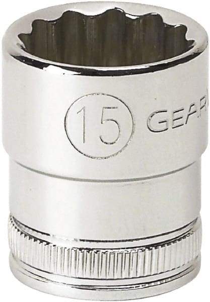 GearWrench - 3/8" Drive, Standard Hand Socket - 12 Points, 0.984" OAL, Alloy Steel, Full Polish Finish - All Tool & Supply