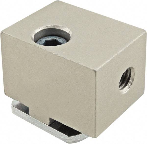 80/20 Inc. - Open Shelving Panel Mount Block - Aluminum, Clear Anodized Finish, Use with 40 Series & Bolt Kit 13-8316 - All Tool & Supply