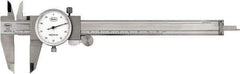 Mahr - 0mm to 150mm Range, 0.01 mm Graduation, 1mm per Revolution, Dial Caliper - White Face, 40mm Jaw Length - All Tool & Supply