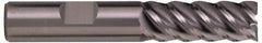 Kennametal - 3/4", 6 Flute, Single End, Solid Carbide, 0.04" Corner Radius End Mill - 5" OAL, 20° Helix, Right Hand Flute, 0.021" LOC, Right Hand Cut, 2-1/2" Extended Reach - All Tool & Supply