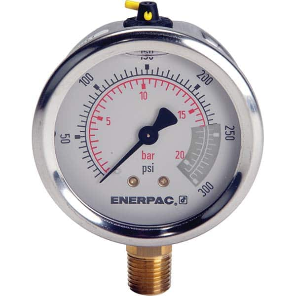 Enerpac - Hydraulic Pressure Gages & Adapters Type: Glycerine Filled Pressure Rating: 300 - All Tool & Supply