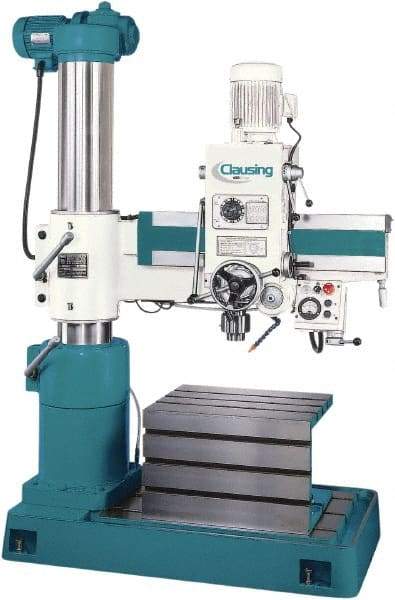 Clausing - 29-1/2" Swing, Geared Head Radial Arm Drill Press - 6 Speed, 2 hp, Three Phase - All Tool & Supply