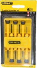 Stanley - 6 Piece Phillips & Slotted Screwdriver Set - Bit Sizes: Philips #0 - All Tool & Supply