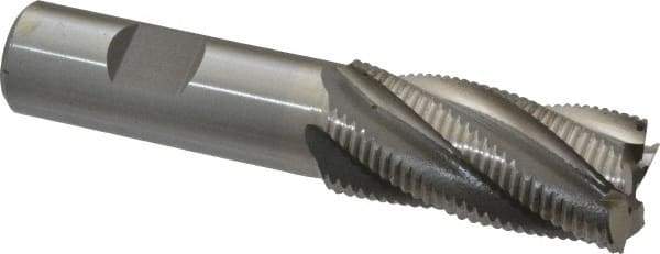 Interstate - 7/8" Diam, Fine Pitch, 1-7/8" LOC, 5 Flute Cobalt Roughing Square End Mill - Uncoated, 4-1/8" OAL, 3/4" Shank Diam, Single End - All Tool & Supply