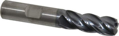 Kennametal - 1/2", 4 Flute, Solid Carbide, 0.12" Corner Radius End Mill - 3" OAL, 1-1/4" LOC - All Tool & Supply