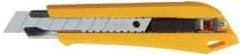 Olfa - Snap Utility Knife - 3.94" High Carbon Tool Steel Blade, Yellow & Black ABS Plastic/Stainless Steel Handle, 1 Blade Included - All Tool & Supply