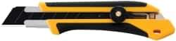 Olfa - Snap Utility Knife - 4.96" High Carbon Tool Steel Blade, Yellow & Black Elastomer & Fiber Reinforced Polymer Handle, 1 Blade Included - All Tool & Supply