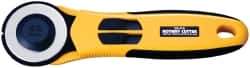 Olfa - Fixed Rotary Cutter - 1.77" Tungsten Tool Steel Blade, Yellow & Black ABS Plastic with Elastomer Inset Handle, 1 Blade Included - All Tool & Supply