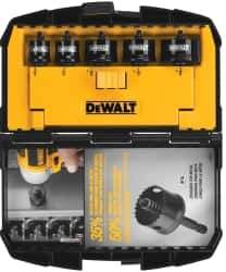 DeWALT - 5 Piece, 3" to 1-3/8" Saw Diam, Impact Rated Hole Saw Kit - Bi-Metal, Toothed Edge, Includes 5 Hole Saws - All Tool & Supply