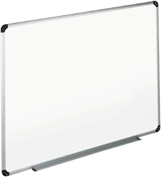 UNIVERSAL - 36" High x 48" Wide Erasable Melamine Marker Boards - Aluminum/Plastic Frame, 49.67" Deep, Includes Accessory Tray/Rail & Mounting Kit - All Tool & Supply