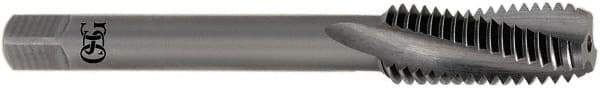 OSG - M10x1.25 Metric Fine 3 Flute Bottoming Spiral Flute Tap - Solid Carbide, Bright Finish, 75mm OAL, Right Hand Flute, Right Hand Thread, H4, Series 389 - Exact Industrial Supply