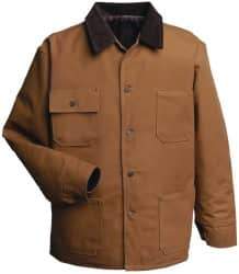 PRO-SAFE - Size L General Purpose Jacket - Brown, Cotton & Polyester, Buttons Closure - All Tool & Supply