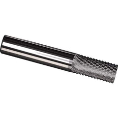 Made in USA - 1/4" Diam, 3/4" LOC, Plain End, Solid Carbide Diamond Pattern Router Bit - Right Hand Cut, 2" OAL, 1/4" Shank Diam, Use on Carbon & Honeycomb, Carbon Fiber, Composite, Fiberglass, Graphite - All Tool & Supply