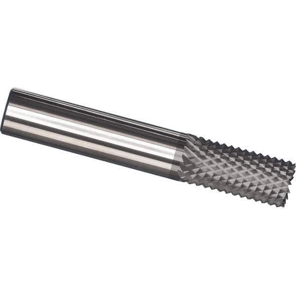 Made in USA - 1/4" Diam, 3/4" LOC, Burr End, Solid Carbide Diamond Pattern Router Bit - Right Hand Cut, 2" OAL, 1/4" Shank Diam, Use on Carbon & Honeycomb, Carbon Fiber, Composite, Fiberglass, Graphite - All Tool & Supply